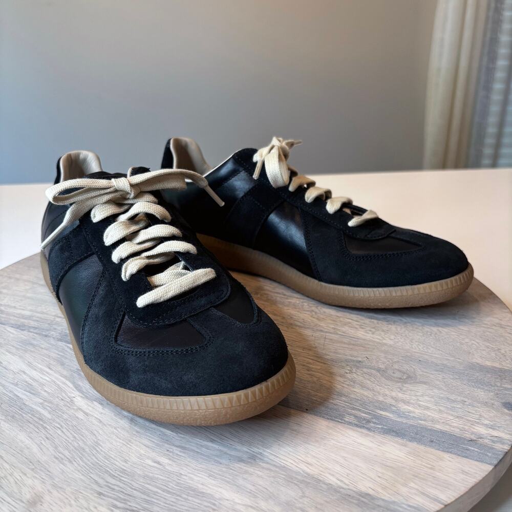 Maison Margiela Replica GAT Black Leather Suede Gum Sole Sneakers EU 39.5 US 6.5